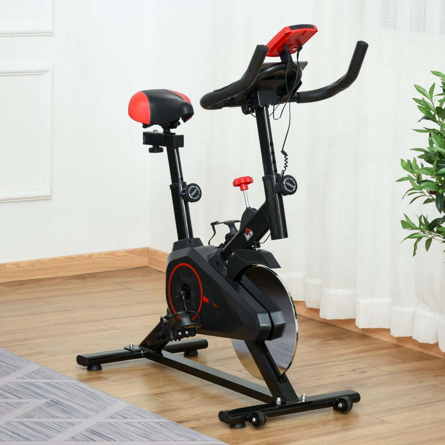 Soozier Velo D'exercice Vertical Velo D'intérieur Cardio Workout Cyclisme Machine Equipement De Fitn