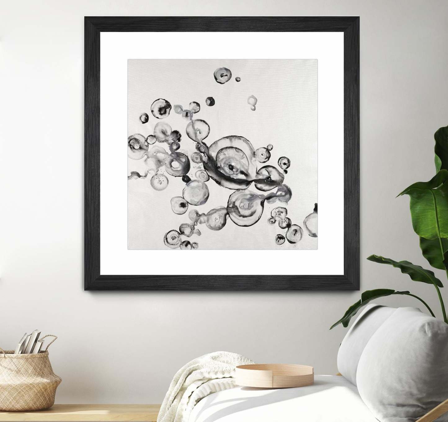 Transparent Onyx Matted and Framed Black 36x36 Wall Art|Œuvre d’art murale encadrée noire et mate « Transparent Onyx » 36 x 36