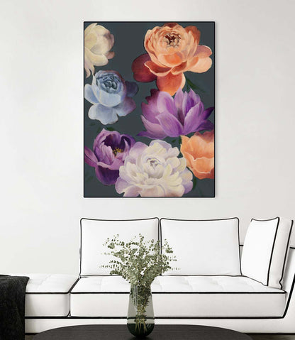 Œuvre d’art murale sur toile encadrée noire « November Blooms » 24 x 32