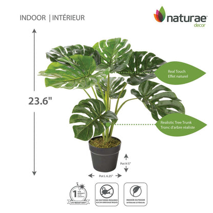 Artificiel 23 Monstera en pot noir | Monstera artificiel de 23 po en pot noir | D10H0AV9