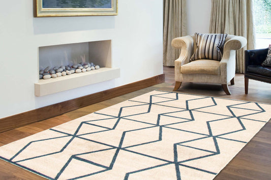 Tapis Anandi ivoire-bleu - 7'10 x 10'2|Carpette Anandi ivoire-bleu - 7 pi 10 pox 10 pi 2 po| D2A9N9Q5