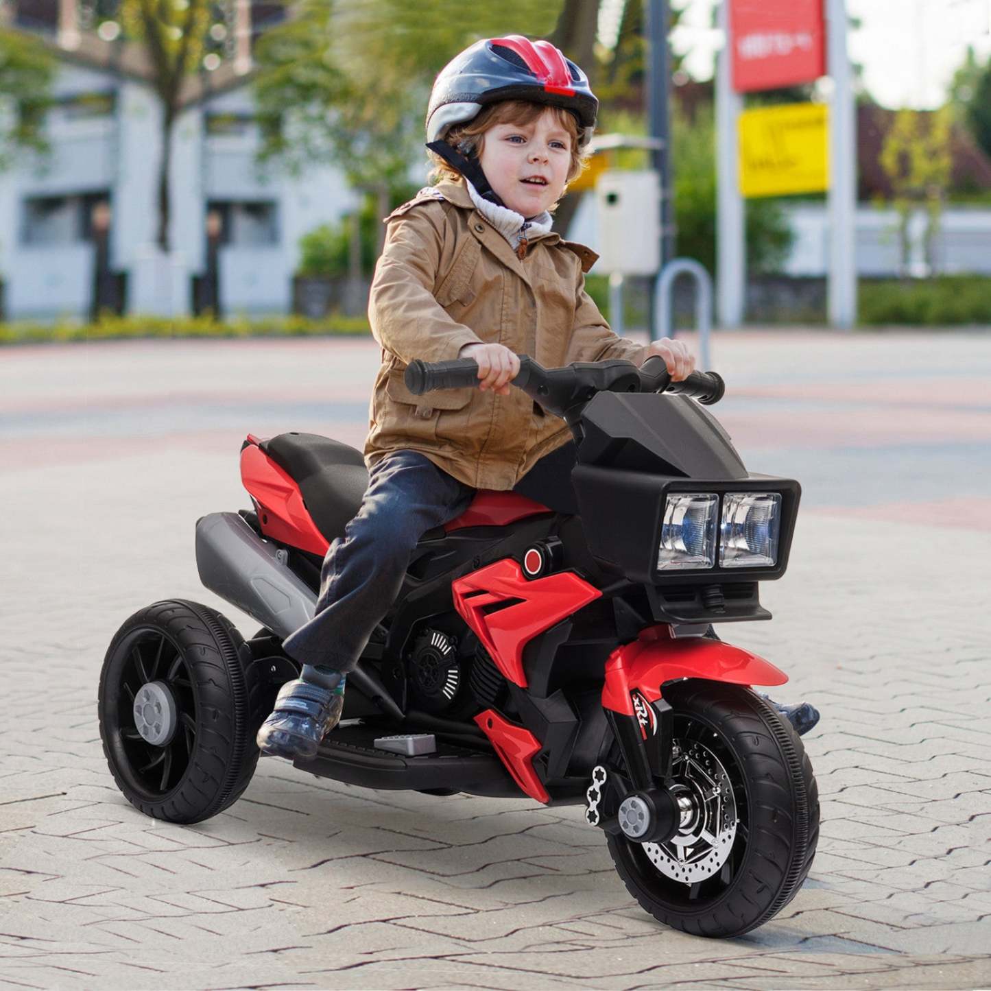 Aosom Moto Enfants Pédale Électrique Jouet 6v Alimenté Par Batterie Avec Klaxon De Musique Phares Mo
