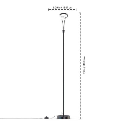 59 Black Loop Design LED Lampadaire |Lampe à pied à conception de boucle à DEL de 59 po noire