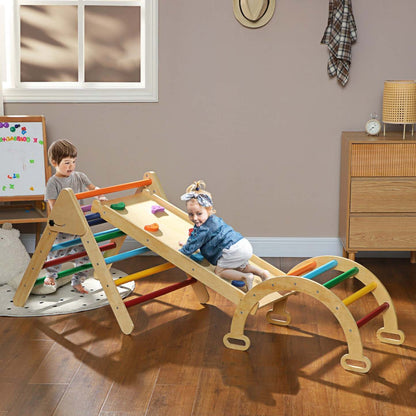 Qaba Ensemble Triangle 5 En 1, Jouets D'escalade Pour Tout-petits, Salle De Gym Pour Bébé Avec Échelle, Ram