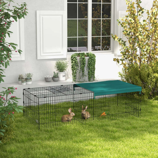 Pawhut Cage Pour Petits Animaux, Parc Pour Poulets, Lapins, Chinchillas, Parc Exterieur Pour Petits