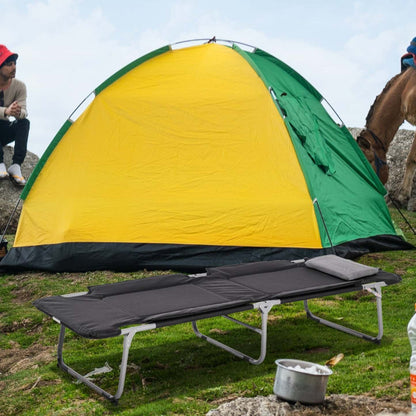 Lit de camping pliant Outsunny pour le sommeil en plein air, noir