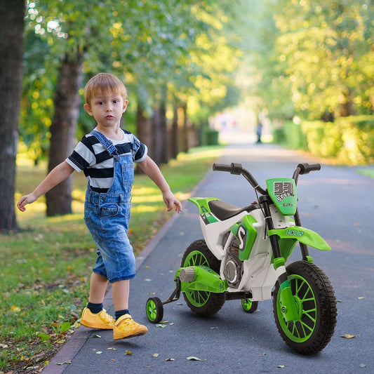 Aosom Kids Dirt Bike Batterie Électrique Moto À Accumulateur Avec Charge 12v, Formation|Aosom Moto Électrique Avec Roues Stabilisatrices Amovibles Scooter Électrique Pour Enfants 3-5 Ans B