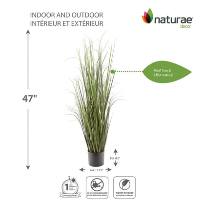 Gazon artificiel 47 intérieur et extérieur en pot noir | Herbe artificielle de 47 po pour l'intérieur et l'extérieur en pot noir | D10HUZSQ