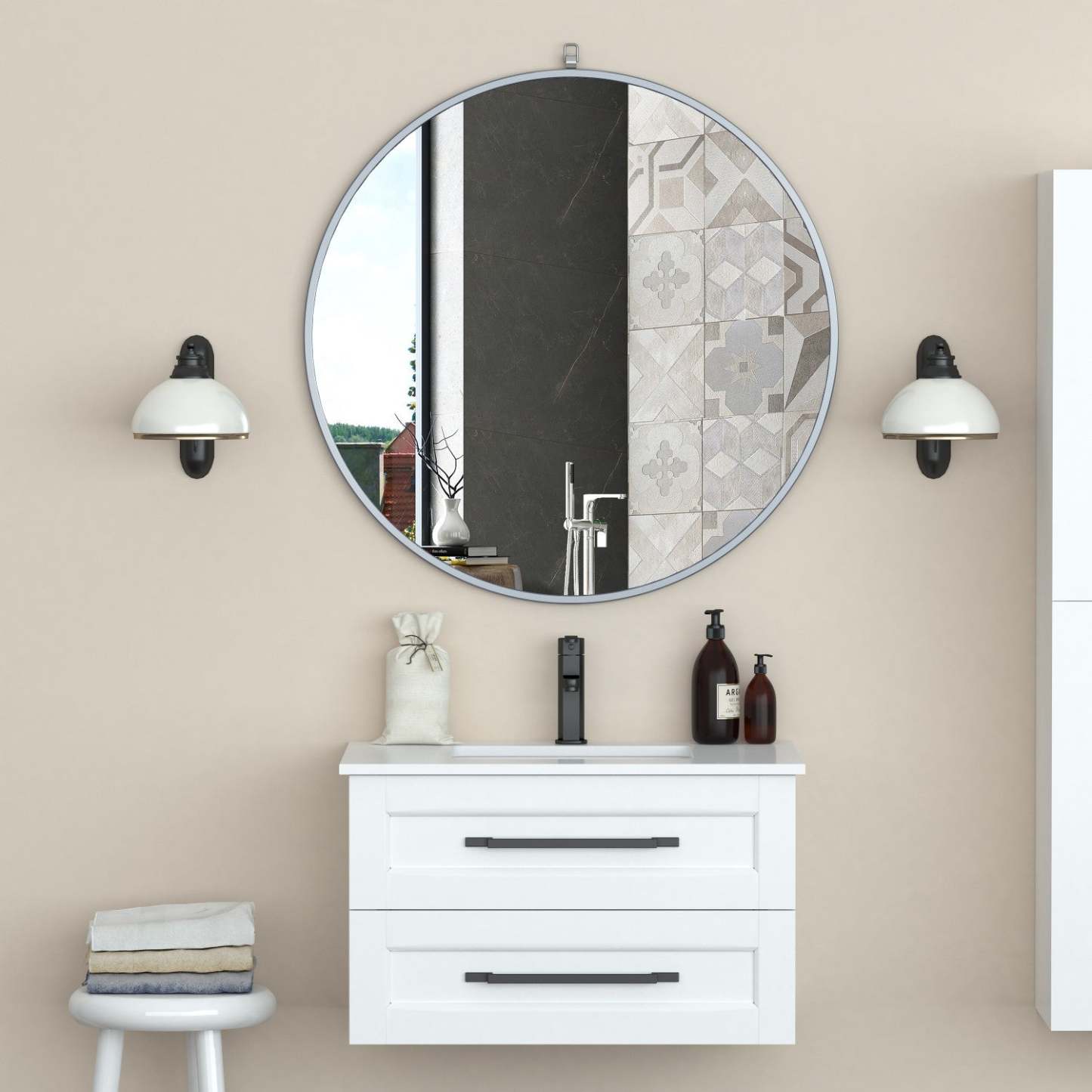 Miroir Jaylo Silver 36|Miroir Jaylo de 36 po argenté