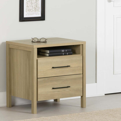Gravity 2-Drawer Nightstand - Frêne naturel|Table de nuit Gravity à 2 tiroirs - frêne naturel