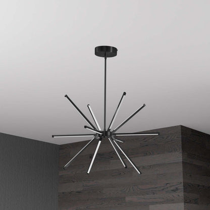 Dainolite Array LED Chandelier 32w Matte Black White Acrylique Diffuseur Lampe|Lustre Array de Dainolite en acrylique blanc qui diffuse la lumière, avec fini noir mat et ampoule à DEL de 32 W