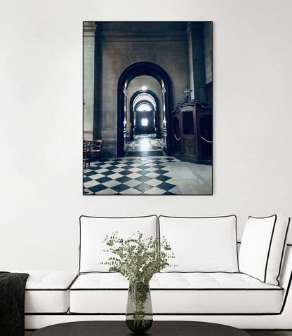 Confessional Canvas Framed Black 18x24 Wall Art|Œuvre d'art murale encadrée noire et mate « Confessional » 18 x 24
