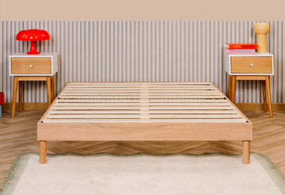 Cadre de lit plateforme en métal pour très grand lit Smart Base Essential - Naturel | Cadre de très grand lit plateforme Smart Base Essential en métal - naturel