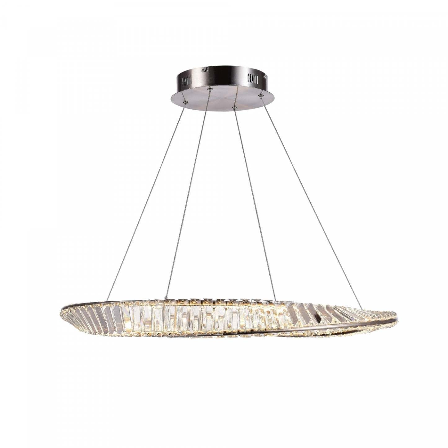 Stella 50 W LED Satin Nickel Pendant|Luminaire suspendu Stella nickel satiné à DEL de 50 W|D06HAD64