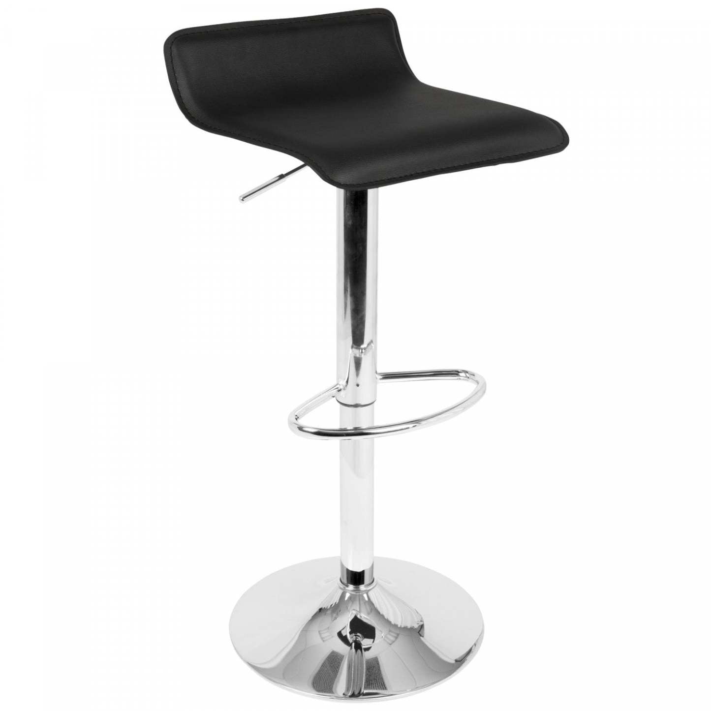 LumiSource Ale Black Fabric Contemporary Adjustable Height Barstool with Swivel - Set of 2|Tabouret pivotant contemporain Ale à hauteur réglable en tissu noir - ensemble de 2