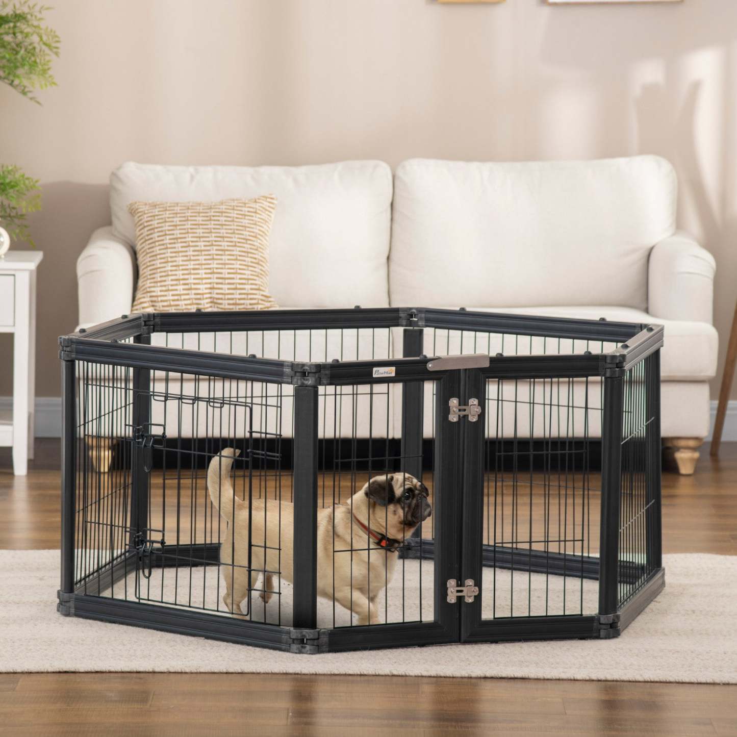 Pawhut Parc Pour Animaux De Compagnie, 6 Panneaux 24,5 Enclos D'exercice Pour Chien, Panneau D'exercice Pour Chien Pliable Avec Porte Indoo|Pawhut Dog Playpen 24.5, Heavy Duty Pet Playpen 6 Panels, Foldable Dog Exercise Pen With Door