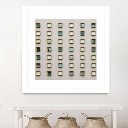 Windows Ii Matted and Framed White 36x36 Wall Art|Œuvre d’art murale encadrée blanche et mate « Windows Ii » 36 x 36