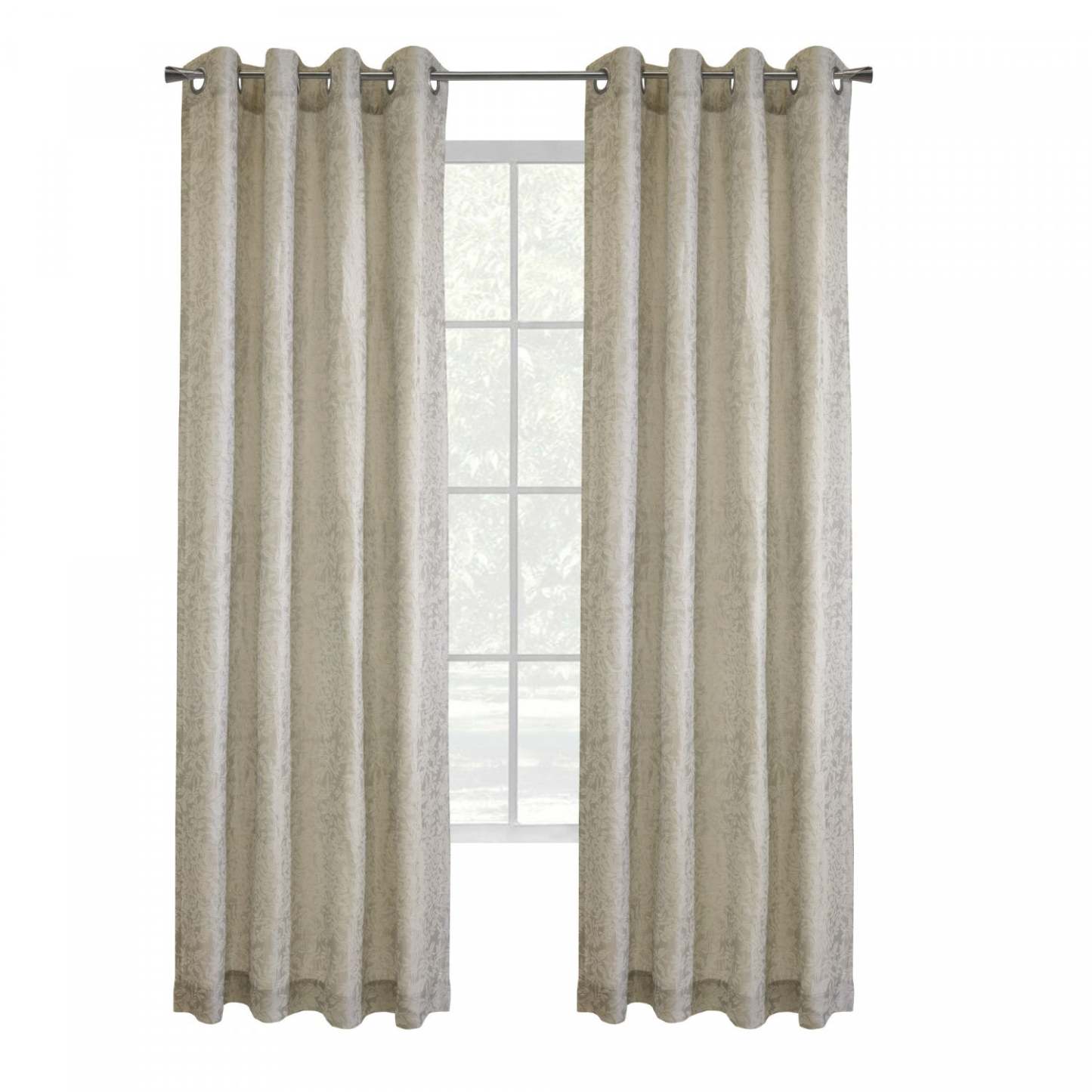 Habitat Martina Silver Light Filtering Grommet Curtain Panel - 52 x 84|Panneau de rideau filtrant la lumière à œillets Martina argenté d'Habitat - 52 x 84