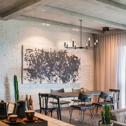 Dainolite Colette 8 Light Chandelier Matte Black Lamp|Lustre Colette de Dainolite avec fini noir mat et 8 ampoules