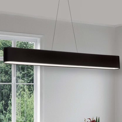 Dainolite Aubrey Horizontal Pendant 30w Oval Matte Black Black/White Shade Lamp|Luminaire suspendu horizontal Aubrey de Dainolite ovale avec abat-jour noir et blanc, fini noir mat et ampoule de 30 W