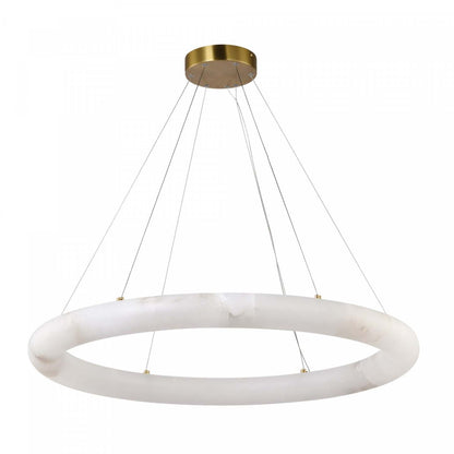 Camila Integrated Led Chandelier, Brushed Brass With White Opal Glassware Lamp | Lustre A Del Integrees Ace, Laiton Brosse Avec Verre Blanc Opalise