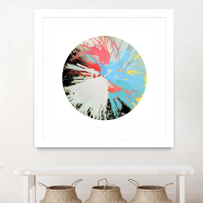 Spin Art 10 Matted and Framed White 36x36 Wall Art|Œuvre d'art murale imprimée blanche et mate « Spin Art 10 » 36 x 36