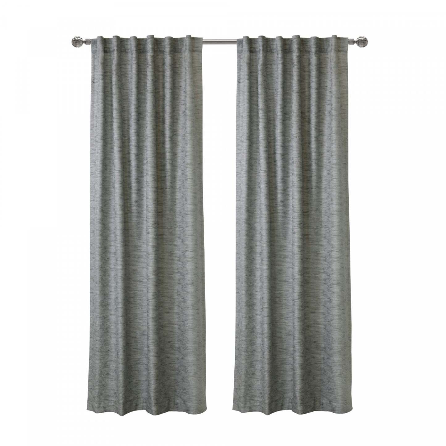 Habitat Odessa Grey Light Filtering Dual Header Curtain Panel - 52 x 108|Panneau de rideau filtrant la lumière Odessa gris à double têtes d’Habitat - 52 x 108
