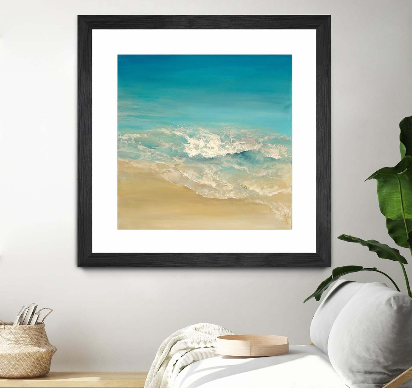 Coastal Viewpoint Ii Matted and Framed Black 36x36 Wall Art|Œuvre d'art murale encadrée noire et mate « Coastal Viewpoint Ii » 36 x 36
