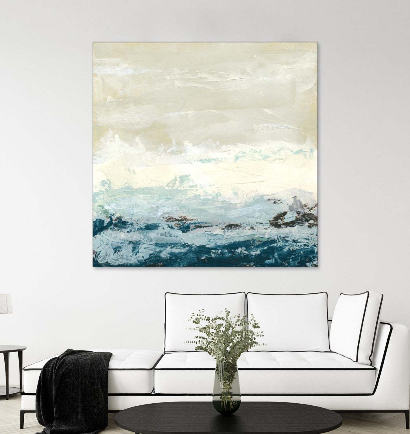 Œuvre d'art murale géante « Courants côtiers I » 54 x 54