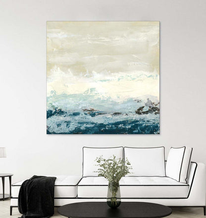 Œuvre d'art murale géante « Courants côtiers I » 54 x 54