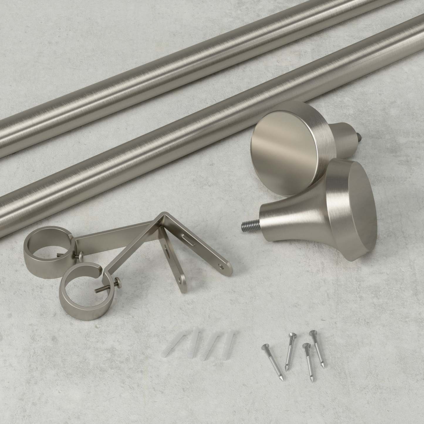 Umbra Tringle à rideau extensible en acier nickel Ella, 1 tringle à rideau - 72-144 | Tringle à rideaux extensible Ella en acier nickel de 1 po - 72 po à 144 po