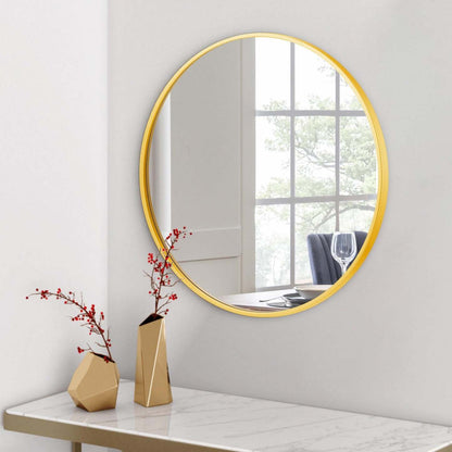 Miroir rond artisanal Arcus 30 X 30 - Or|Miroir rond Arcus 30 po x 30 po fabriqué à la main - doré