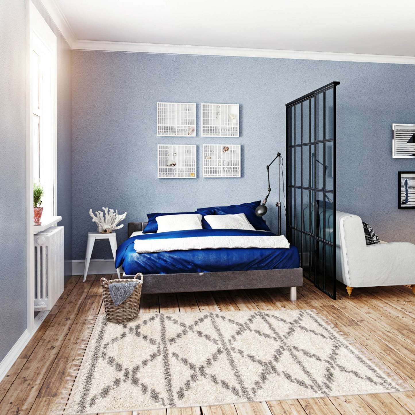 Helma Liv Cream Shag 3'11 X 5'11 Area Rug|Carpette à poil long Helma Liv crème 3 pi 11 po x 5 pi 11 po|D86FSH7U