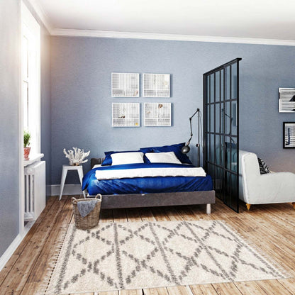 Helma Liv Cream Shag 3'11 X 5'11 Area Rug|Carpette à poil long Helma Liv crème 3 pi 11 po x 5 pi 11 po|D86FSH7U