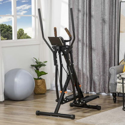 Soozier Gazelle Glider Air Walker Exercise Machine Elliptical Trainer Avec Quatre Niveaux De Résistance, L|Soozier Machine de Fitness Elliptique Avec Quatre Niveaux De Résistance, Écran LCD, Capteur De Fréquence