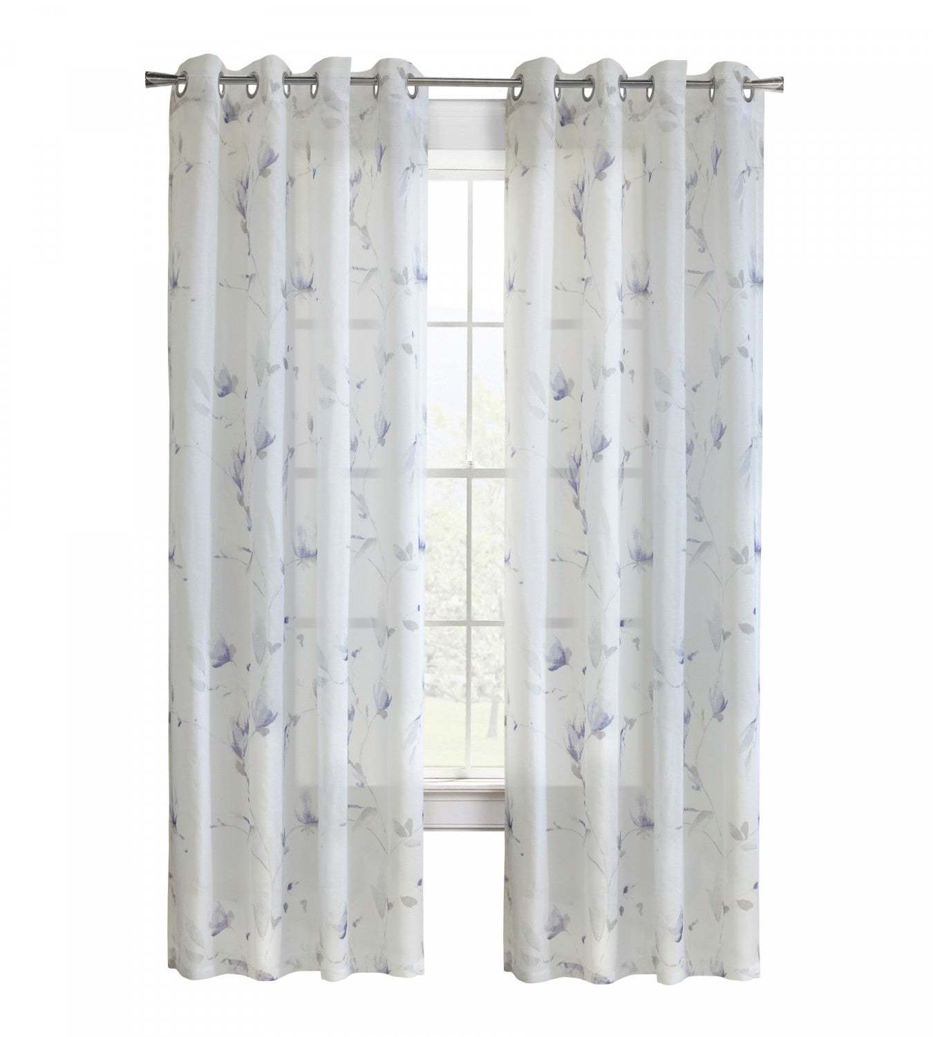 Habitat Symphony Purple Sheer Grommet Curtain Panel - 52 x 63|Panneau de rideau transparent à œillets Symphonie violet d'Habitat - 52 x 63