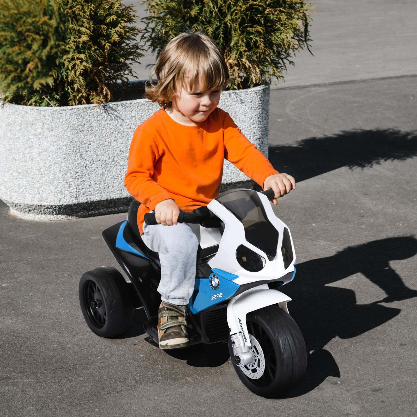 Aosom Moto Enfant, Moto Électrique Pour Tout-Petit Alimentée Par Batterie 6v Avec Phare, Musique, Moto Électrique À 3 Roues Pour Enfants, BMW Licenciée, Cadeau Pour Garçons Et Filles - bleu