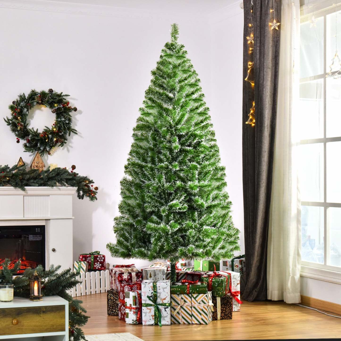 Homcom Arbre De Noel Artificiel De 7 Pieds Avec 968 Pointes|Homcom 7ft Artificial Christmas Tree With 968 Tips