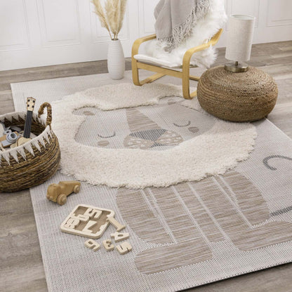 Kids Textured Lion Area Rug - 5'3 x 7'7|Carpette à motif lion texturé pour enfants - 5 pi 3 po x 7 pi 7 po
