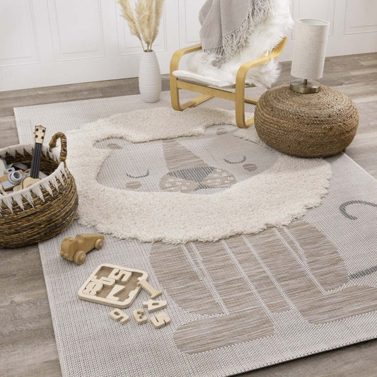 Kids Textured Lion Area Rug - 5'3 x 7'7|Carpette à motif lion texturé pour enfants - 5 pi 3 po x 7 pi 7 po