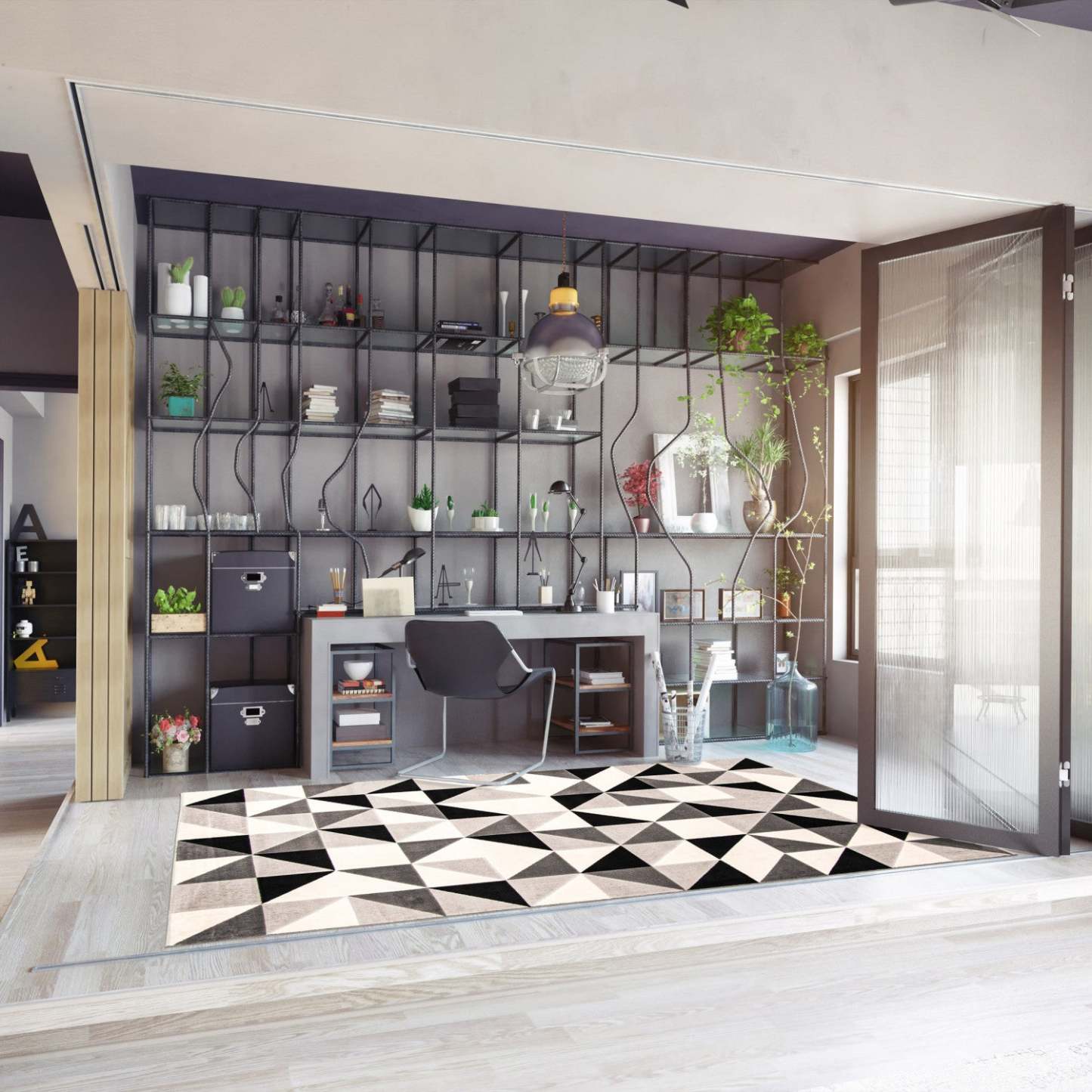 Nuria Black 3'11 x 5'7 Area Rug|Tapis Nuria noir 3 pi 11 po x 5 pi 7 po|D86FVGFS