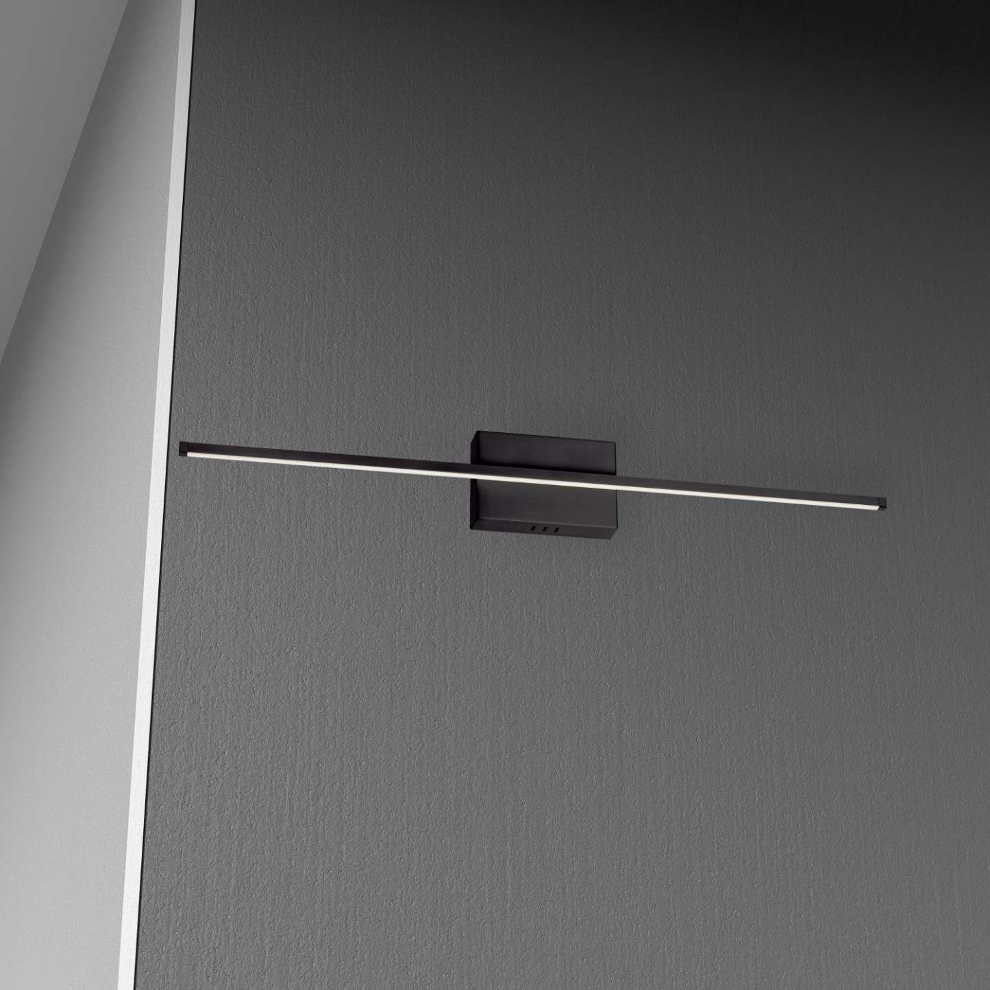 Dainolite Array LED Wall Sconce Horizontal 30w Matte Black White Acrylique Diffuseur Lampe|Applique murale horizontale Array de Dainolite en acrylique blanc qui diffuse la lumière, avec fini noir mat et ampoule à DEL de 30 W