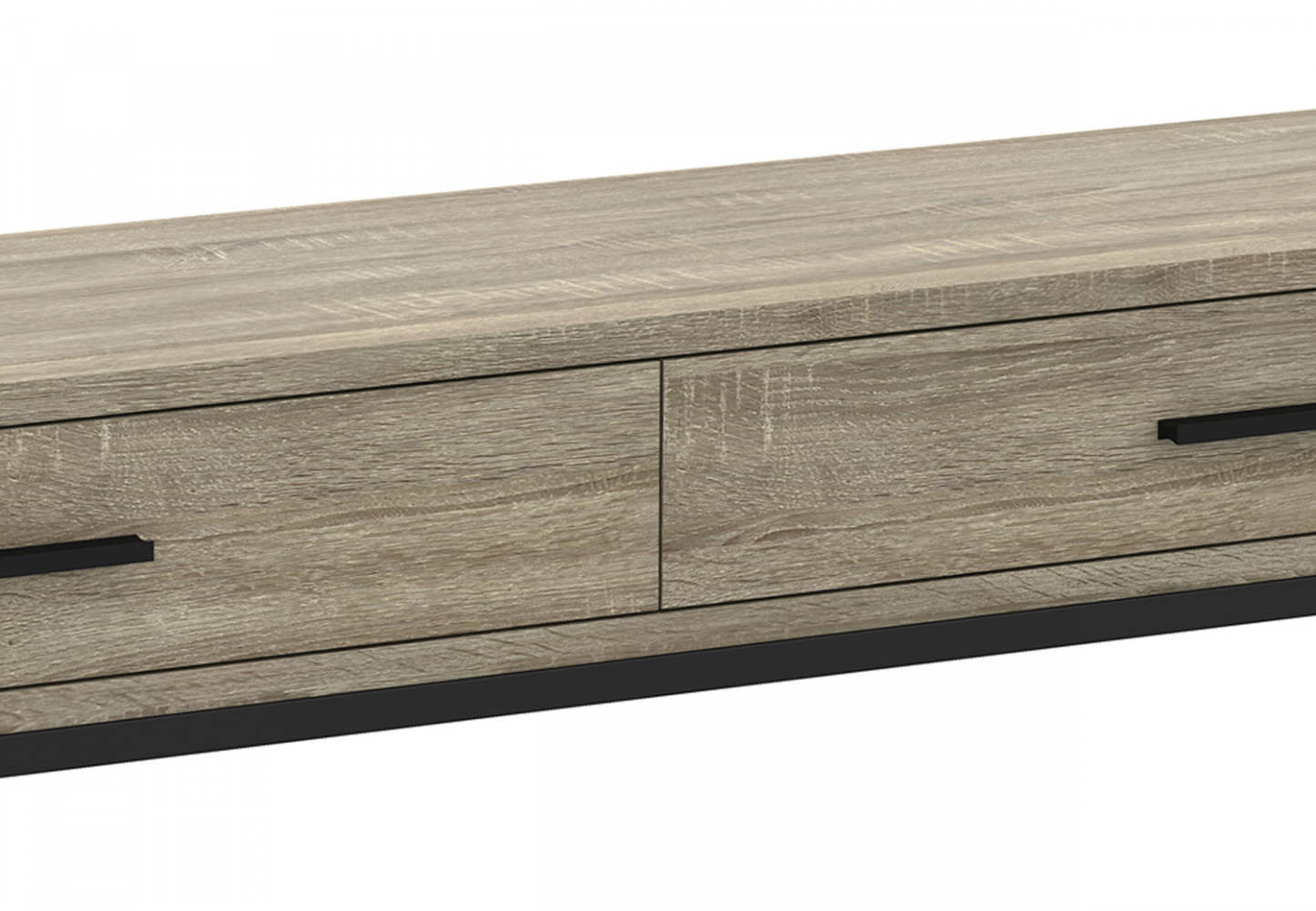 Table console moderne 48" avec 2 tiroirs - Taupe foncé avec métal noir | Console moderne de 48 po avec 2 tiroirs - taupe foncé avec métal noir