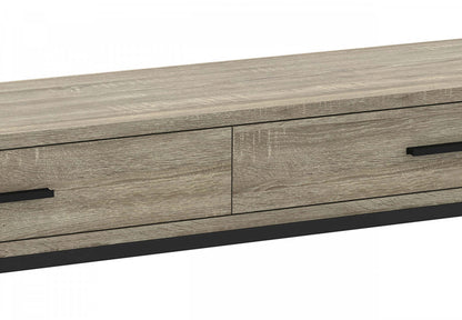 Table console moderne 48" avec 2 tiroirs - Taupe foncé avec métal noir | Console moderne de 48 po avec 2 tiroirs - taupe foncé avec métal noir