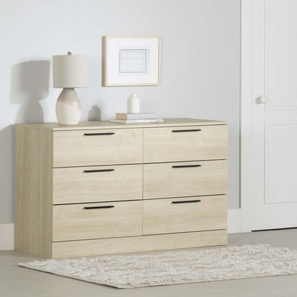 Commode à 6 tiroirs Step One Essential - Chêne blanchi | Commode Step One Essential à 6 tiroirs - chêne blanc