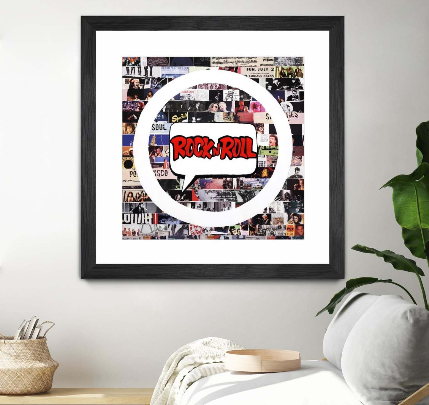 Œuvre d’art murale encadrée noire et mate « Its Here To Stay » 30 x 30