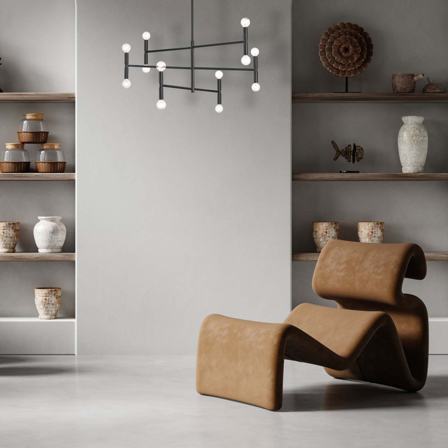 Dainolite Ava 12 Light Chandelier Medium Matte Black Lamp|Lustre moyen Ava de Dainolite avec fini noir mat et 12 ampoules