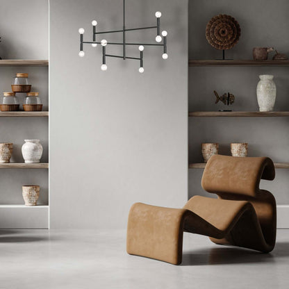 Dainolite Ava 12 Light Chandelier Medium Matte Black Lamp|Lustre moyen Ava de Dainolite avec fini noir mat et 12 ampoules