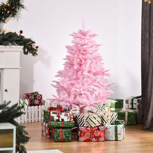 Homcom Arbre De Noël Artificiel De 4 Pieds Avec Ouverture Automatique Pour La Fête Rose|Homcom Arbre De Noël Artificiel De 4 Pieds Avec 341 Pointes De Branches