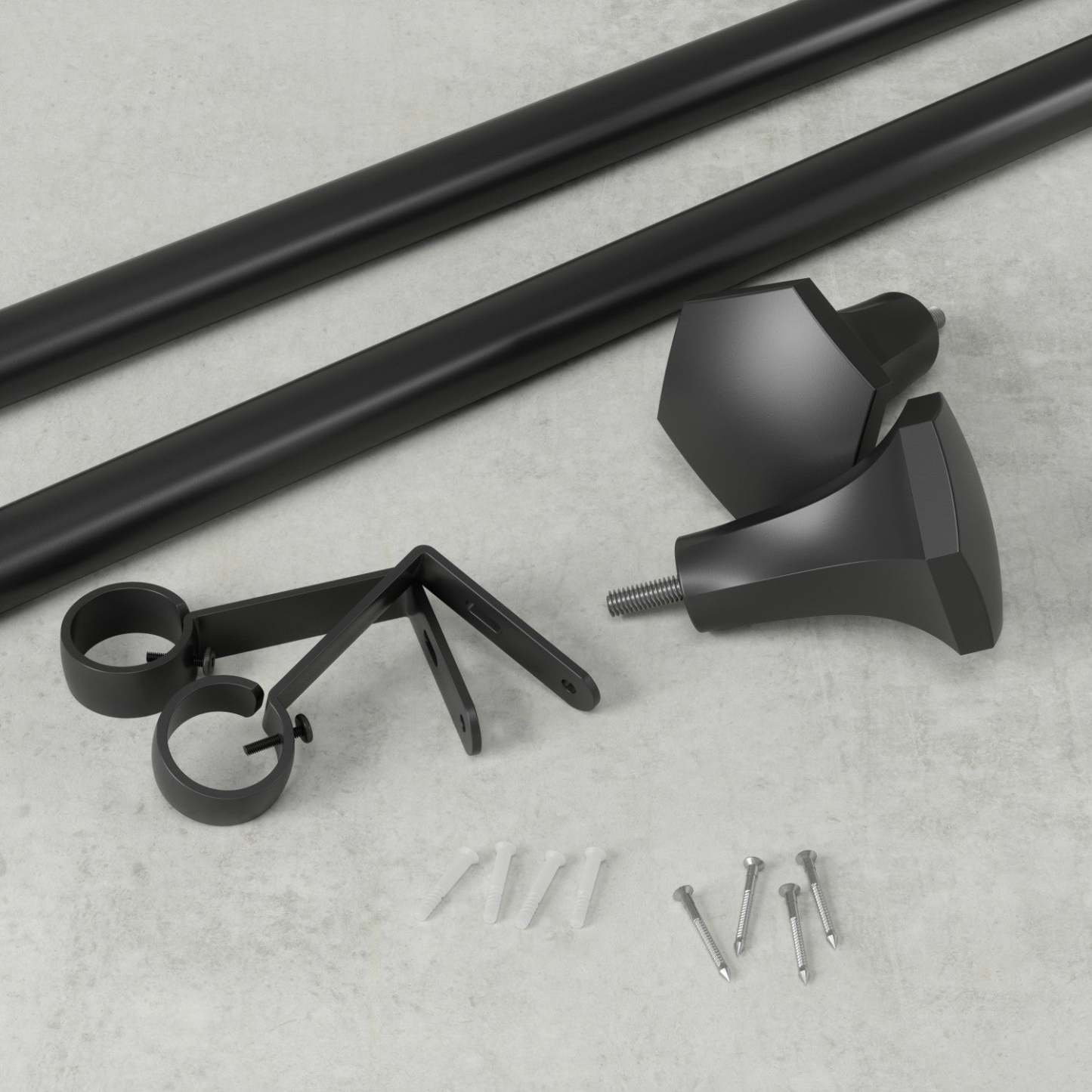 Umbra Tringle à rideau extensible Sita, noir mat, 1 - 72-144 | Tringle à rideaux extensibles Sita de Umbra noir mat de 1 po - 72 po à 144 po